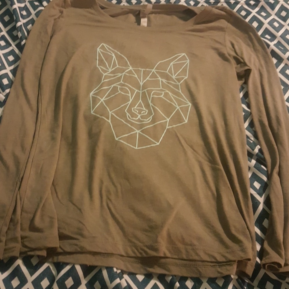 Geometric fox long sleeve tee